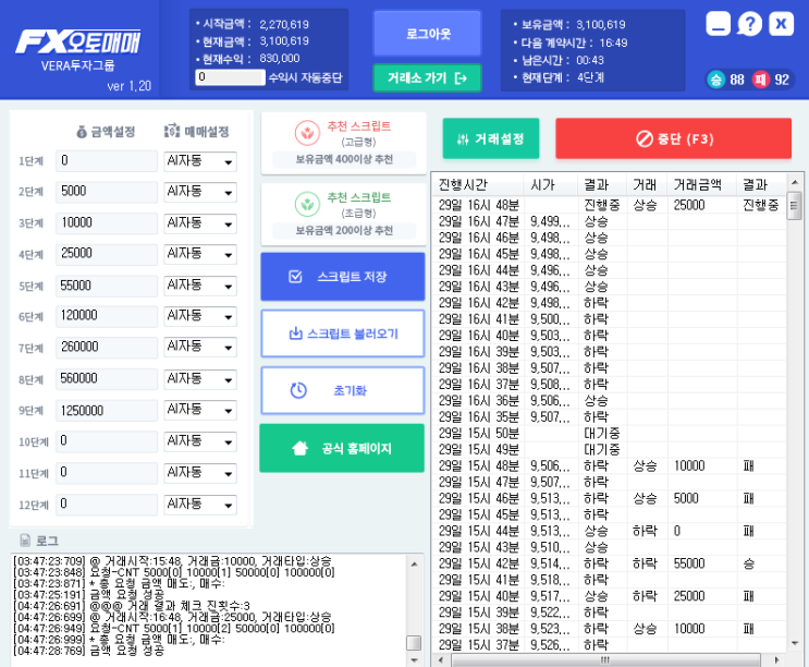  오직 베라투자그룹 쿠팀장 / AXP365 명품본점 을 통하여 가능한 "FX자동 오토매매프로그램" 수익내역