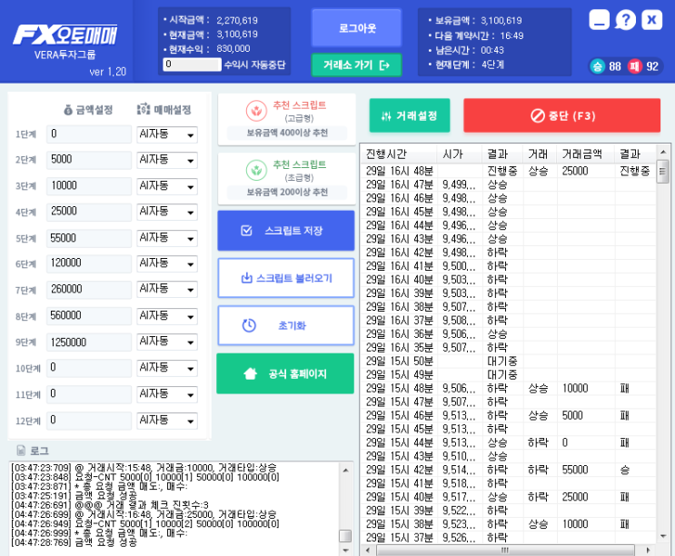 오직 베라투자그룹 쿠팀장 / AXP365 명품본점 을 통하여 가능한 "FX자동 오토매매프로그램" 수익내역