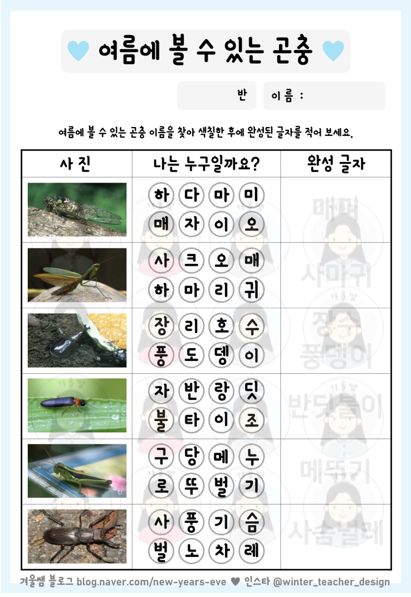 [여름] ♥ 1탄 - 여름 활동지 모음집 ♥ : …