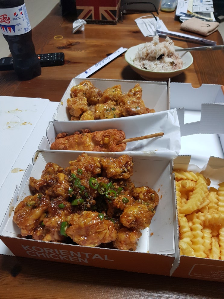  울산 매곡동 치킨 코리엔탈깻잎치킨 후기 : 갈릭맛 왕갈비맛 순살
