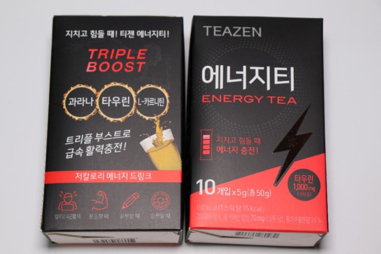  티젠 저칼로리 에너지드링크 에너지티 먹고 강도 있게 헬스하기