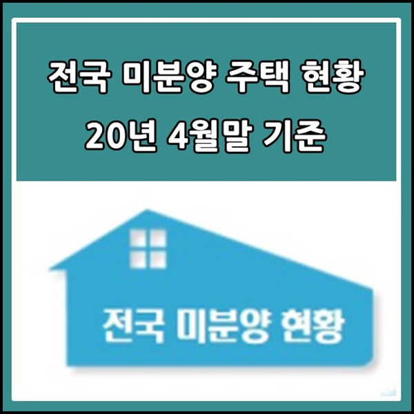  전국 미분양 주택 현황 20년 4월말 기준입니다