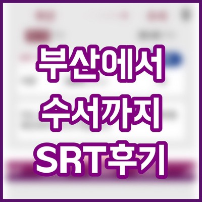 [열차] 부산에서 수서까지 SRT 탑승 후기 | 요금 | 시간