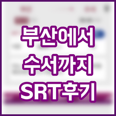  [열차] 부산에서 수서까지 SRT 탑승 후기 | 요금 | 시간