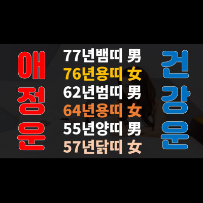 애정운,건강운 77년뱀띠,76년용띠,62년범띠,55년양띠,64년용띠 57년닭띠 분당유명한점집 수화당