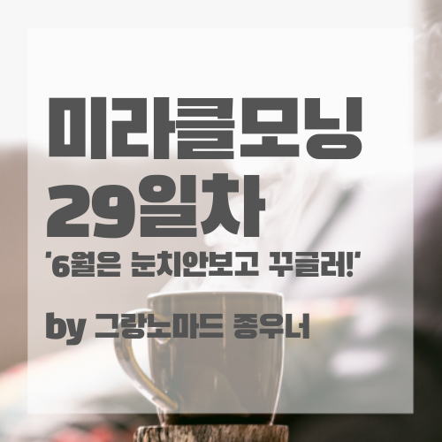  6월은 눈치안보고 꾸글러!. 미라클모닝 29일차