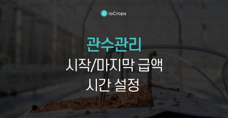  [관수관리: 시작/마지막 급액 시간 설정]                              첫 관수를 일출뒤, 마지막 관수를 일몰전에 하는 이유