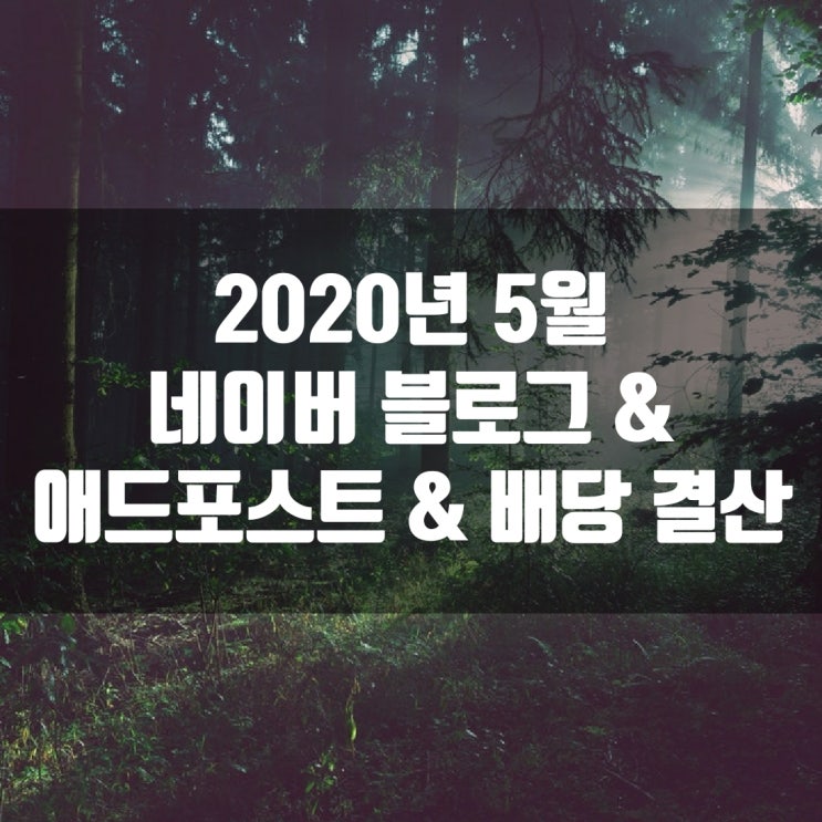  2020년 5월 네이버 블로그 & 애드포스트 & 배당 결산