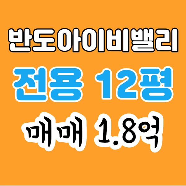 반도아이비밸리 12평 소형사무실 매매추천
