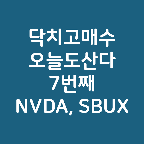 좋은 종목을 꾸준히 사모으는 주식 과소비 - 7번째 엔비디아, 스타벅스