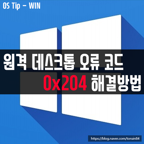 윈도우10 원격 데스크톱 오류 코드 0x204 해결하는 방법