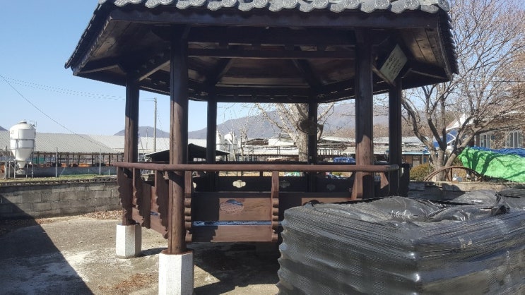  마을 육각정자수리 정자수리 정자보수 원두막보수 원두막수리 팔각정보수 팔각정수리  오일스테인 칠하기
