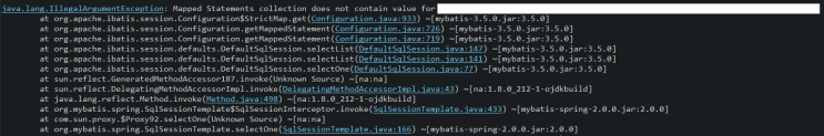  [Mybatis] Mapped Statements Collection Does Not Contain Value For 경로 오류메세지