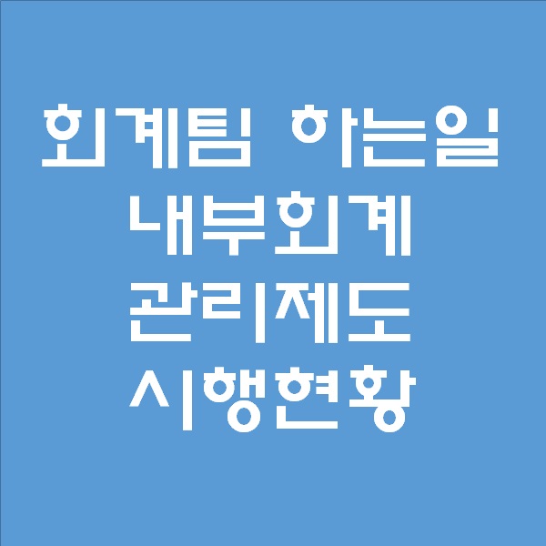  <회계팀 하는일> 내부회계관리제도 시행 현황