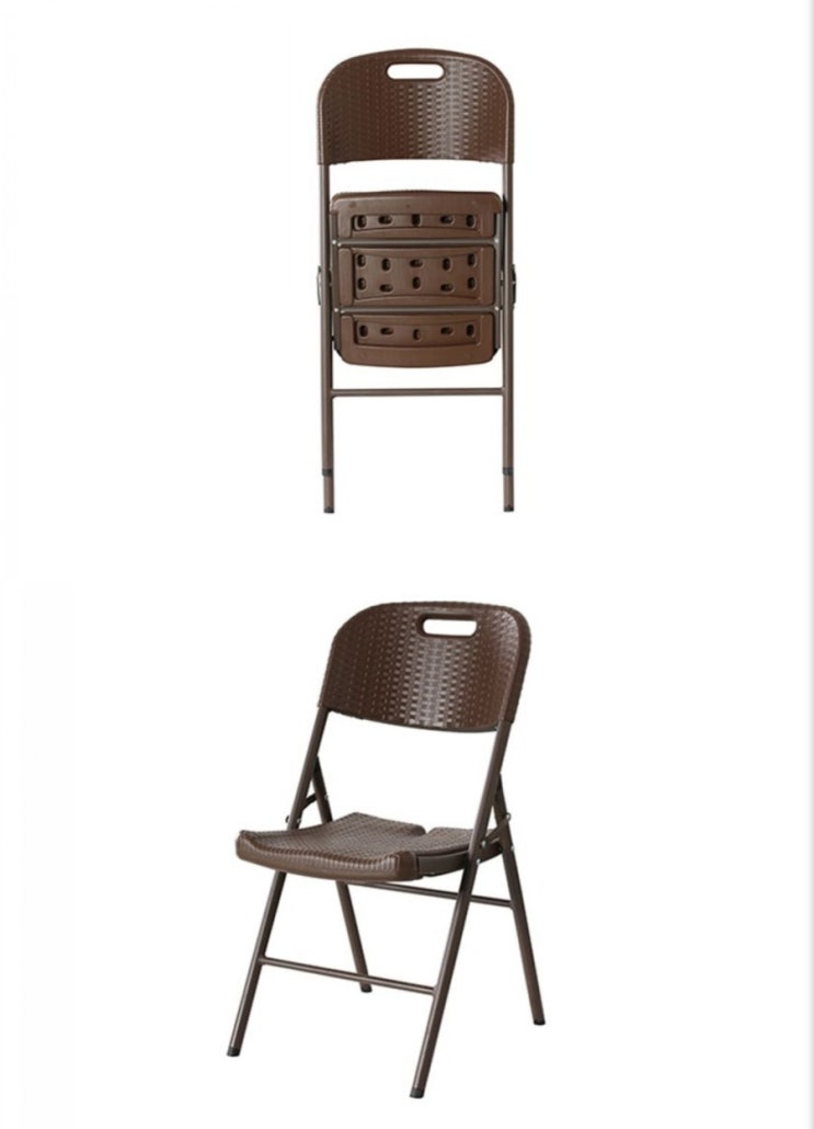 야외테이블에 딱! 라탄느낌 브로몰딩 의자 : 오에이데스크 프리미엄 브로몰딩 접이식 의자