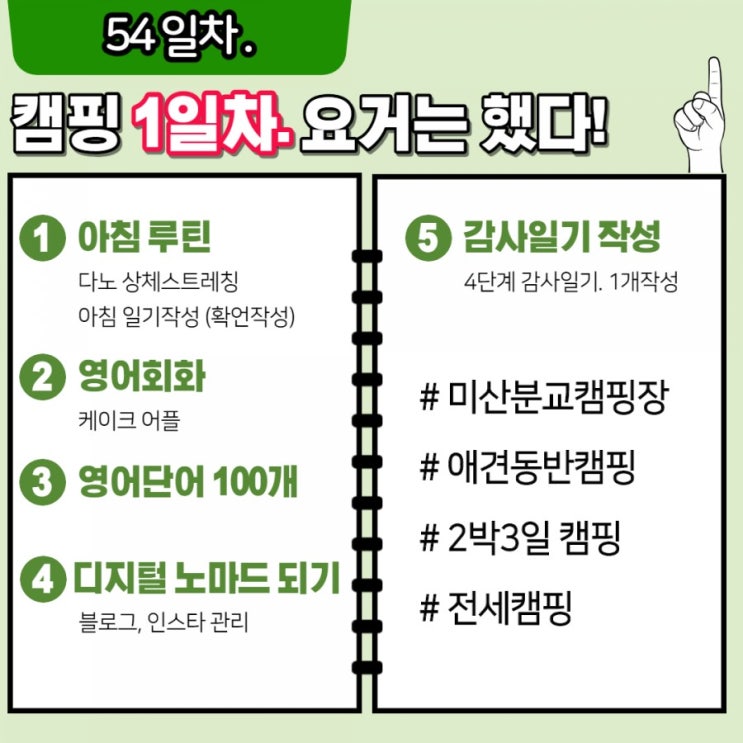 54일차 습관형성) 캠핑 1일차. 할 건 했다! 54일차 습관형성) 캠핑 1일차. 할 건 했다!
