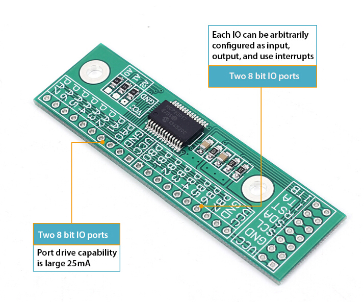 IIC Input Output Expansion Board MCP23017-E/SS I2C Interface 16Bit 16-Channel I/O Expansion Module Pin Board Converter IIC Input Output Expansion Board MCP23017-E/SS I2C Interface 16Bit 16-Channel I/O Expansion Module Pin Board Converter
