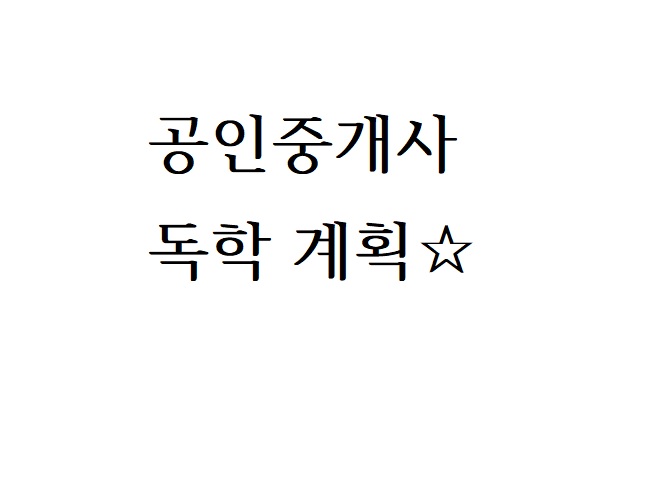 공인중개사 독학계획