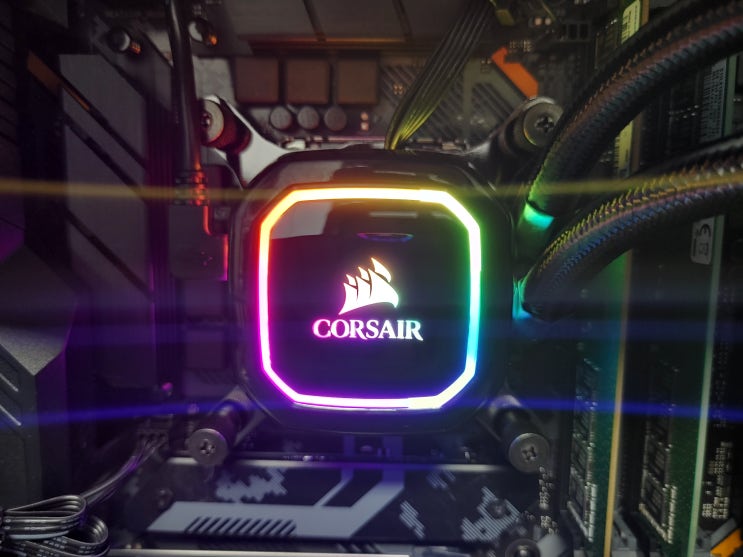 CORSAIR HYDRO SERIES iCUE H100i RGB PRO XT ,CPU 수랭쿨러 장착기 - 울산조립PC 행진시스템