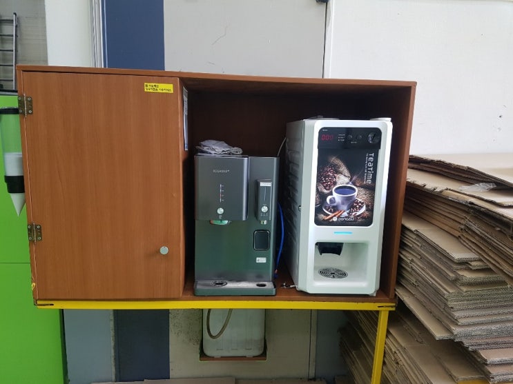  [설치사례] 동구 티타임 VEN-501, VEN-502 믹스 미니자판기 안산테콤단지 월드씨디엠 설치