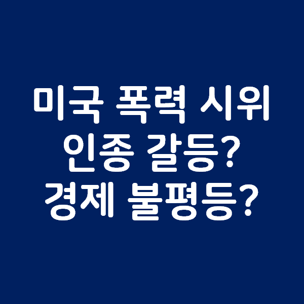 미국의 폭력 시위 - 흑백 인종 갈등과 경제적 불평등