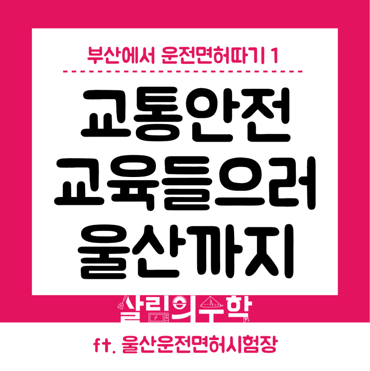  운전 면허 비용 아껴보겠다고 부산에서 울산까지 간 주부(울산운전면허시험장,덕포자동차운전전문학원)