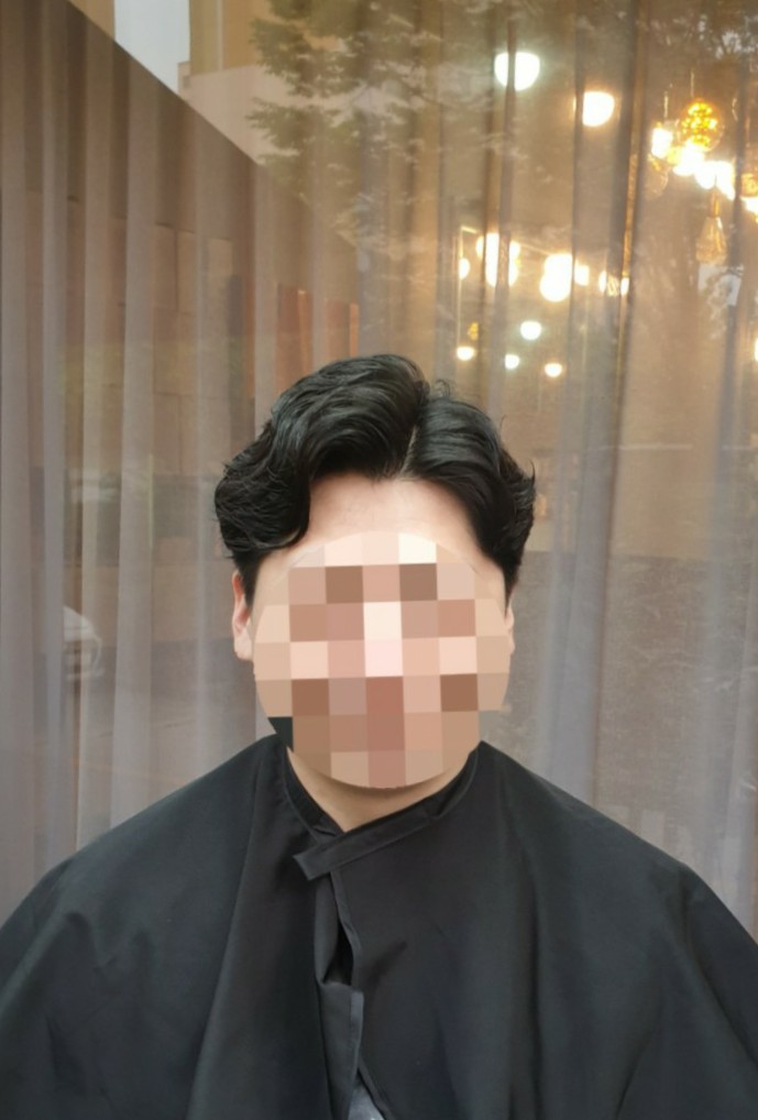  남자아이롱펌_옴브레헤어살롱(두정동24시미용실)