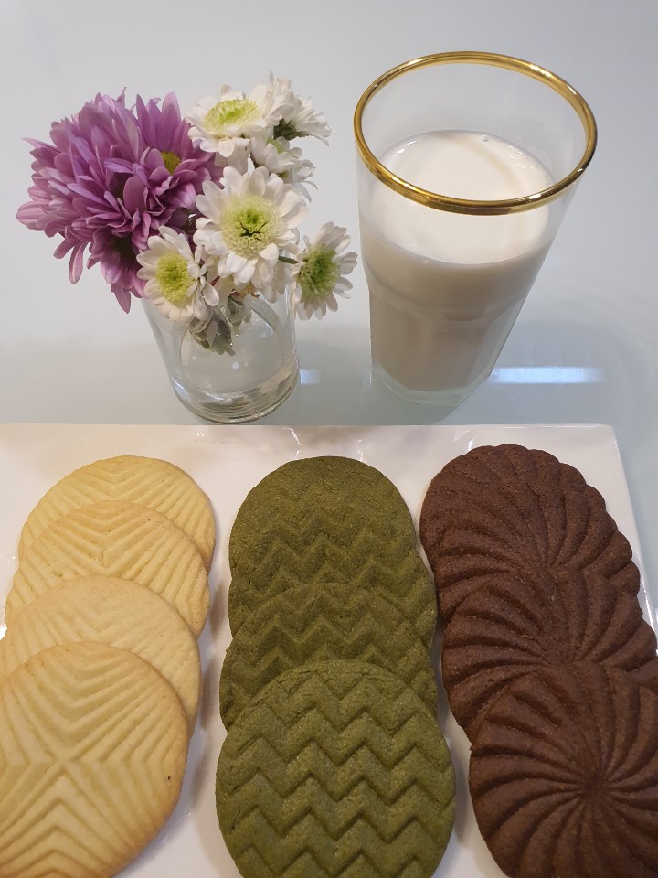 【초보 홈베이킹】 버터, 녹차, 초코 기본 쿠키 3종세트 예쁜 스탬프로 만들기