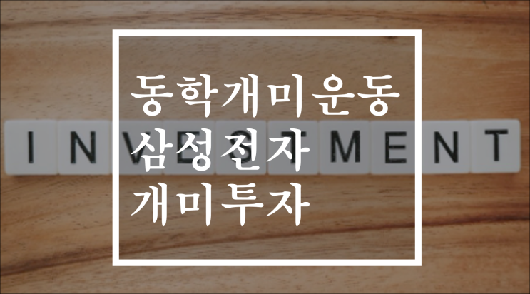  동학개미운동으로 본 투자전략(삼성전자는 친구이자 희망이다)