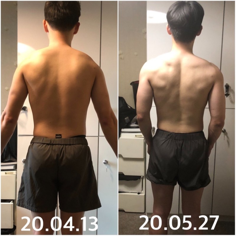 남자몸만들기 45일 복근사진 + 등근육 비교 : 네이버 블로그
