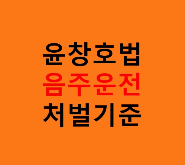 윤창호법 음주운전 처벌기준