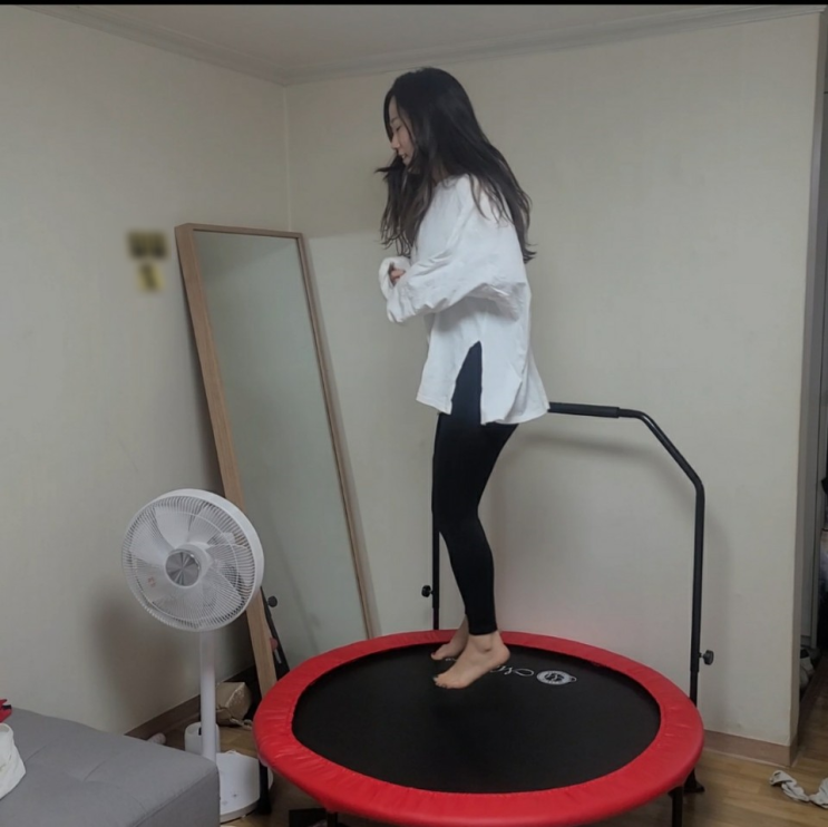  홈트로 점핑다이어트 하려고 트램폴린 설치 했어요