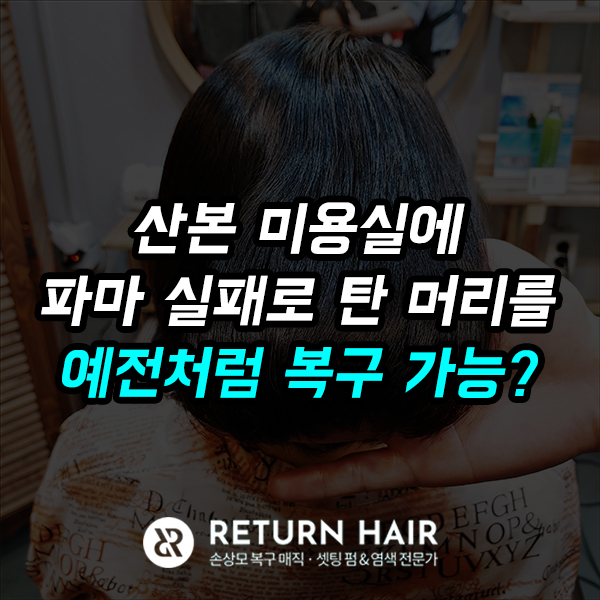  군포 산본 미용실에서 열펌 실수로 탄 머리, 인덕원에서 복구펌으로 살려봤습니다.