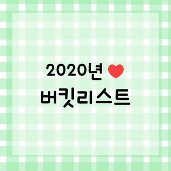  2020년 짠슈니 버킷리스트