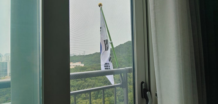  65회 현충일 우리집에 태극기 달기
