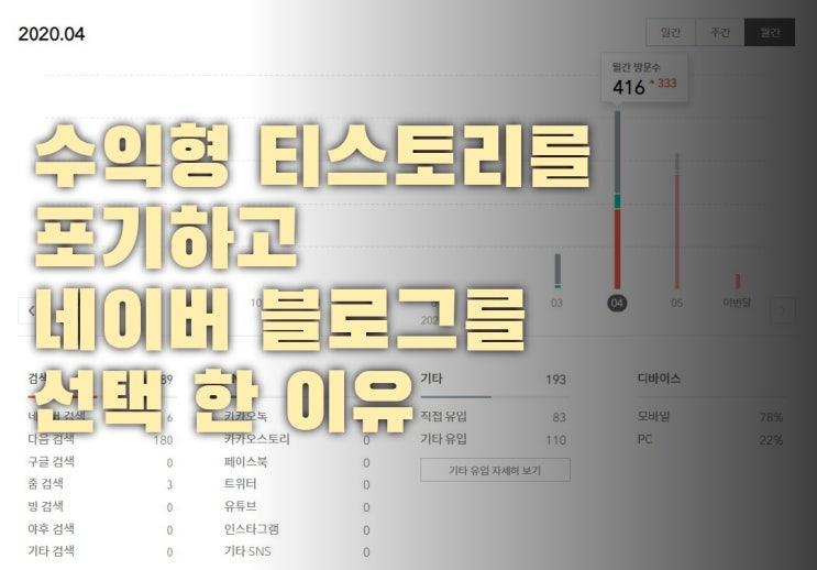  티스토리를 포기하고 네이버 블로그를 선택한 이유