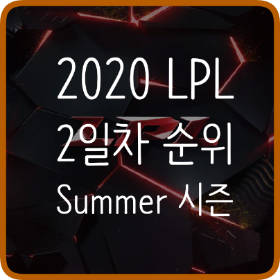 해외리그) 2020 Summer LPL 2일차 리그 순위공개!(200606경기결과)