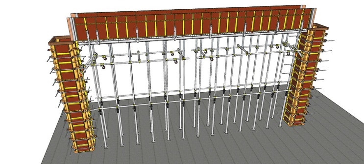 시스템 동바리 없이 V4서포트로 층고6.0m, 보거푸집 시공하기 