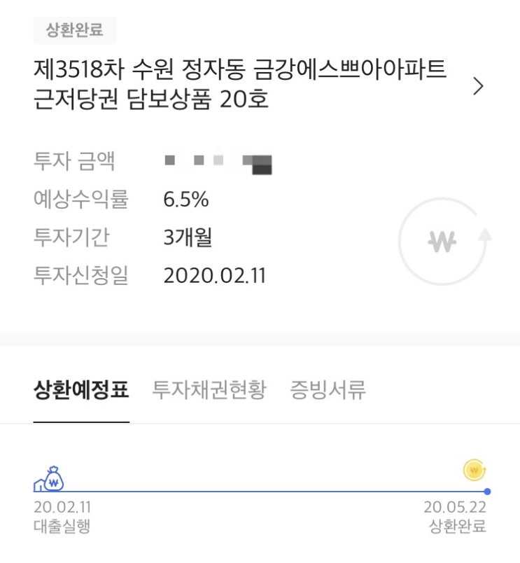  테라 투자후기 담보형 3개월