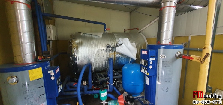 호텔 기계실 온수탱크 부식으로 인한 크랙 및 하단누수 용접 보수