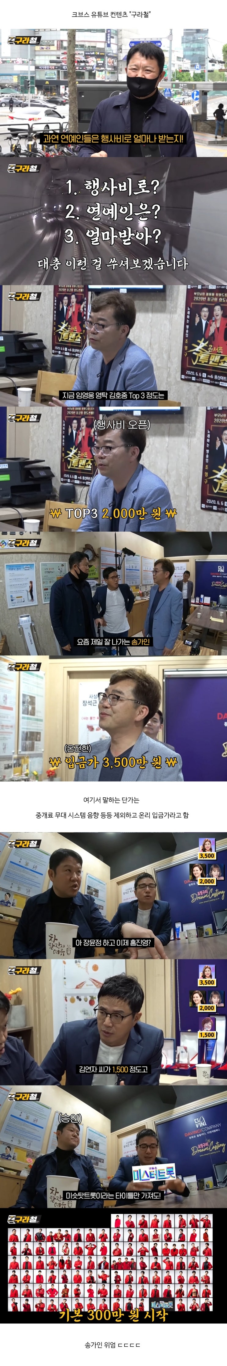 구라철 연예인 행사비 까발리기 구라철 연예인 행사비 까발리기