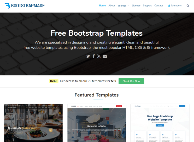 Bootstrap 부트스트랩 테마(Theme), 템플릿(Template) 사이트 소개