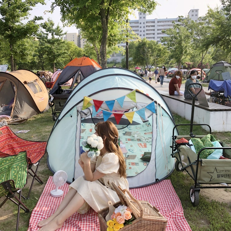  여의도한강공원텐트 대여해서 감성피크닉 완성..(별빛텐트)