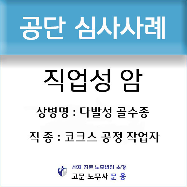  코크스공정 근로자에게 발생한 다발성골수종 산재 처리