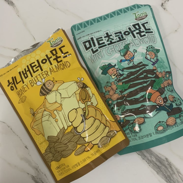  K-아몬드_허니버터아몬드와 그의 사촌 민트초코아몬드 구매 후기