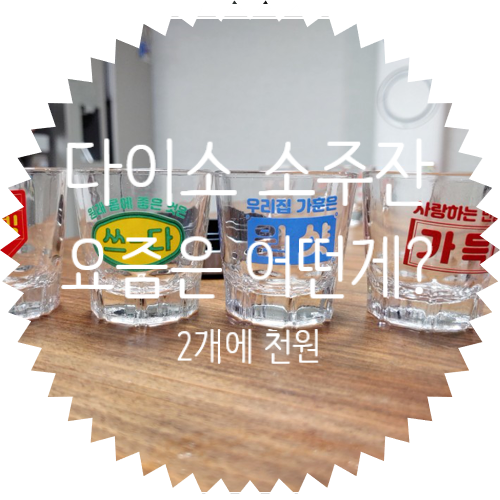  [ 요즘 다이소 천원 짜리 소주잔은 어떨까? ] 참이슬 후레쉬 소주잔과 비교해 보았다.