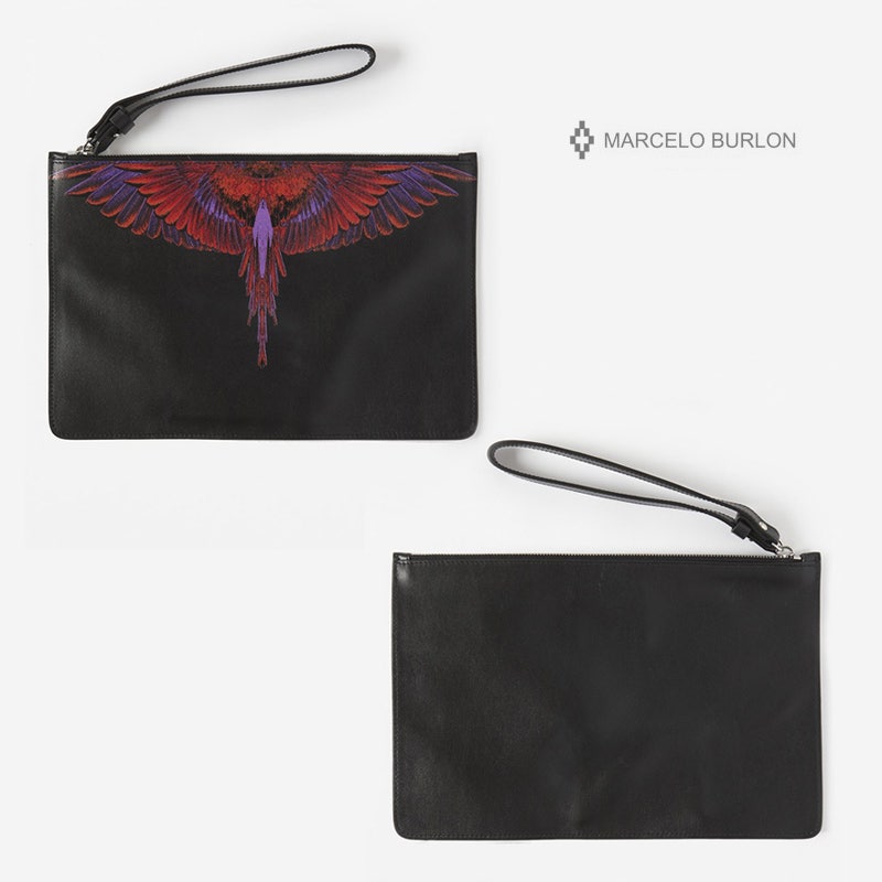 마르셀로불론 RED WINGS 레더 클러치 BLK