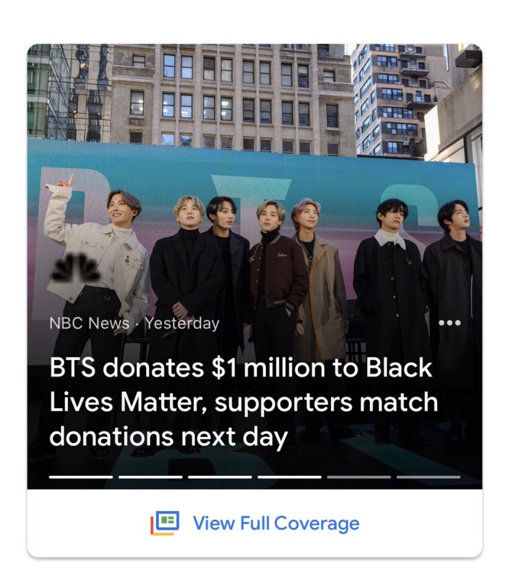Match / BTS와 팬클럽 Army의 기부