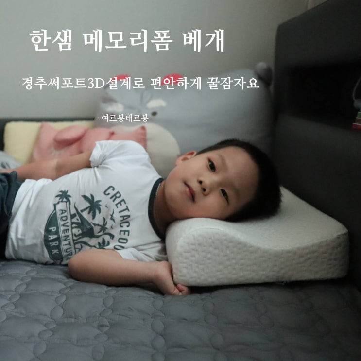  한샘 메모리폼 베개. 목주름관리와 일자목인 나에게도 꿀잠