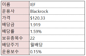  [미국주식] 중기 국채 ETF - IEF 업데이트